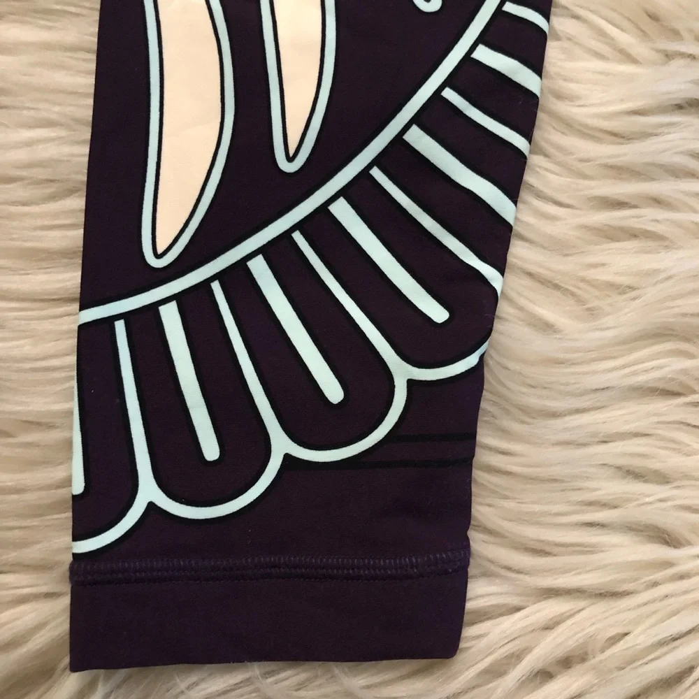 Tory Burch Weightless Printed 7/8 Legging Zebra High Waist Purple Green size XS